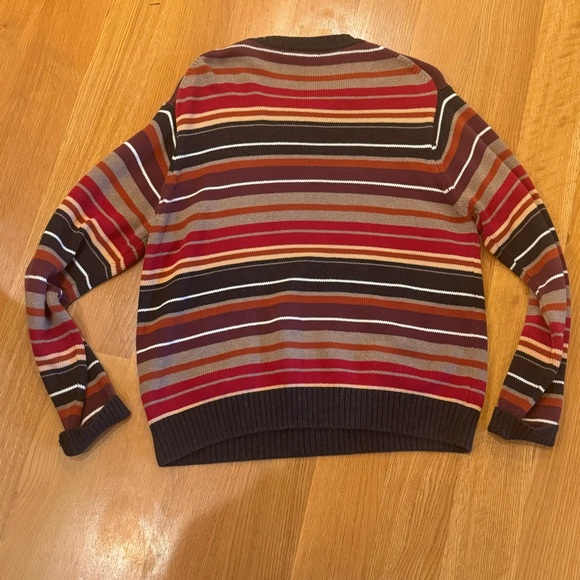 Geoffrey Beene Striped Crewneck Sweater Size Medium grandpa sweater Y2K 90’s - Picture 2 of 6